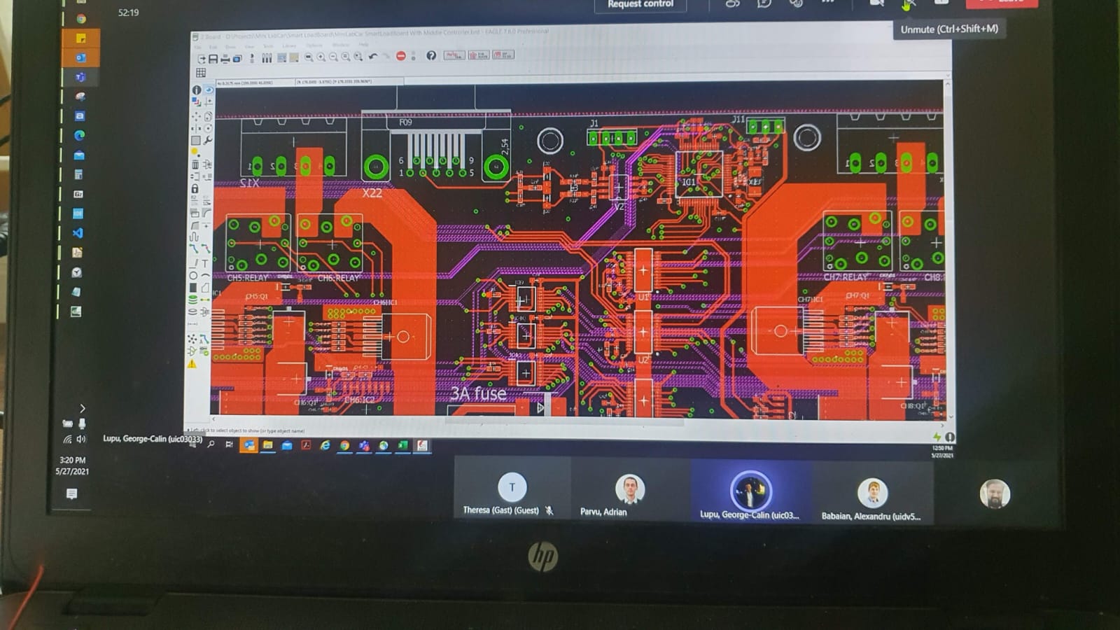 Completed LoRa communications PCB prototype